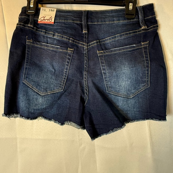 YMI Blue Jean Shorts with Distressed High-Waist Design - Picture 10 of 10